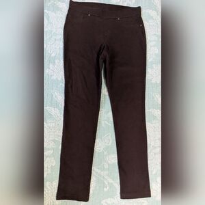 Faded Glory Brown Skinny Pull On Pants, Wide Elastic Waist. Size 8